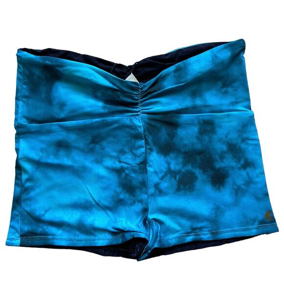 CITRUS Swimwear Swim Short Bikini Reversible Swimsuit Bottom tie dye/blue-Size M - Picture 2 of 4